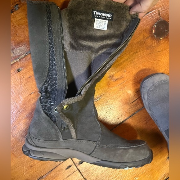 Salomon Emmy waterproof insulated brown suede women’s shoes size 6 - Picture 8 of 10